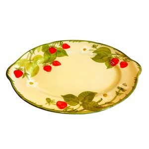Vintage Franciscan Strawberry Fair Rare Handled 14 1/2" Oval Platter Cottagecore